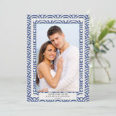 Japans Seigaiha bruiloft redt de foto van de Datum Kaart (Staand voorkant)