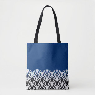Japans Seigaiha-golfpatroon Tote Bag