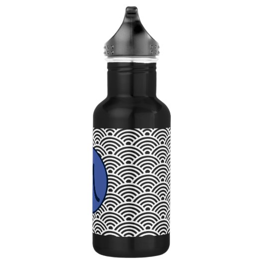 Japans Seigaiha Wave Patroon met Monogram Waterfles (Rechts)