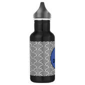 Japans Seigaiha Wave Patroon met Monogram Waterfles (Links)