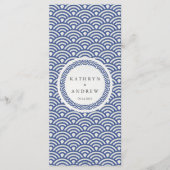 Japans Seigaiha Waves Elegant Beach Wedding Menu (Voorkant)