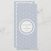 Japans Seigaiha Waves Elegant Beach Wedding Menu (Voorkant / Achterkant)