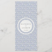 Japans Seigaiha Waves Elegant Beach Wedding Menu (Voorkant)