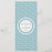 Japans Seigaiha Waves Elegant Beach Wedding Menu (Voorkant)