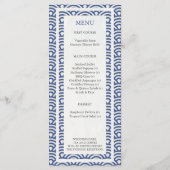 Japans Seigaiha Waves Elegant Beach Wedding Menu (Achterkant)