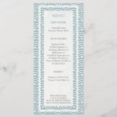 Japans Seigaiha Waves Elegant Beach Wedding Menu (Achterkant)