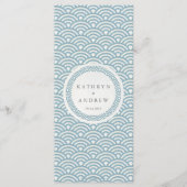 Japans Seigaiha Waves Elegant Beach Wedding Menu (Voorkant)