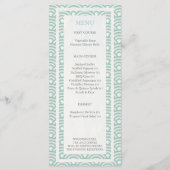 Japans Seigaiha Waves Elegant Beach Wedding Menu (Achterkant)