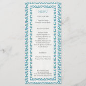 Japans Seigaiha Waves Elegant Beach Wedding Menu (Achterkant)