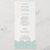 Japans Seigaiha Waves Elegant Beach Wedding Menu (Achterkant)