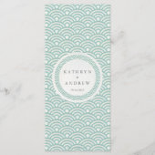 Japans Seigaiha Waves Elegant Beach Wedding Menu (Voorkant)