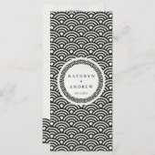 Japans Seigaiha Waves Elegant Beach Wedding Menu (Voorkant / Achterkant)