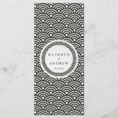 Japans Seigaiha Waves Elegant Beach Wedding Menu (Voorkant)