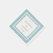 Japans Seigaiha Waves Elegant Blauw Groen Servetten (Hoek)