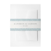 Japans Seigaiha Waves Elegant Blauw + Wit Uitnodigingen Wikkel (Voorkant Voorbeeld)