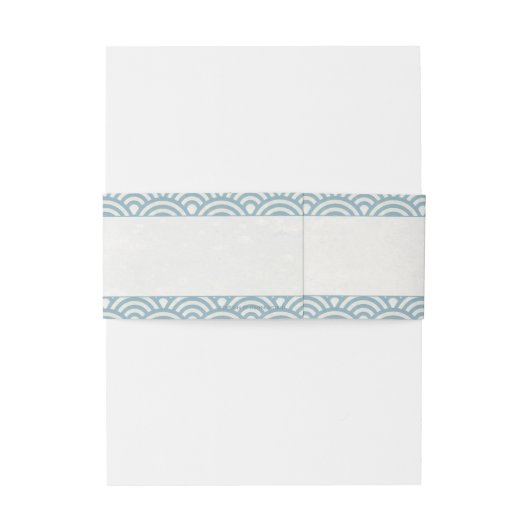 Japans Seigaiha Waves Elegant Blauw + Wit Uitnodigingen Wikkel (Achterkant Voorbeeld)