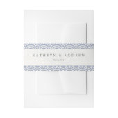 Japans Seigaiha Waves Elegant zacht Paarse blauw Uitnodigingen Wikkel (Voorkant Voorbeeld)