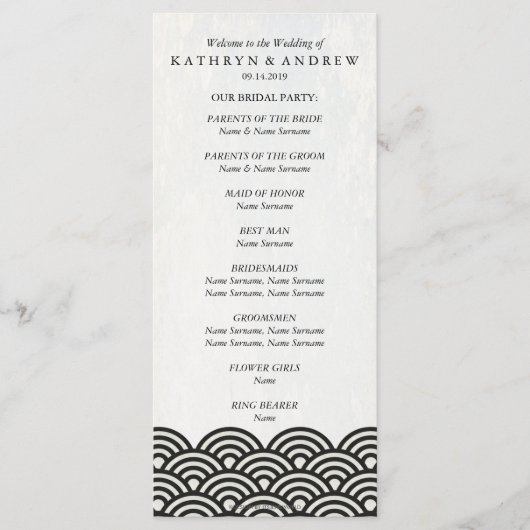 Japans Seigaiha Waves Program/Orde van de Dienst Programmakaart (Voorkant)