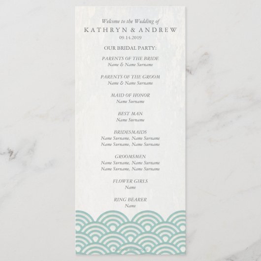 Japans Seigaiha Waves Program/Orde van de Dienst Programmakaart (Voorkant)