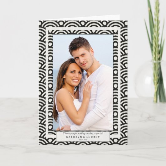 Japans Seigaiha Weddenschap Hartelijk dank/Aangepa Bedankkaart (Voorkant)