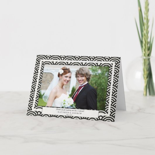 Japans Seigaiha Weddenschap Hartelijk dank/Aangepa Bedankkaart (Voorkant)