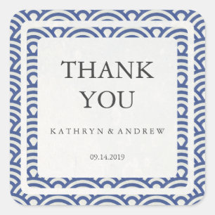 Japans Seigaiha Weddenschap Hartelijk dank/Aangepa Vierkante Sticker