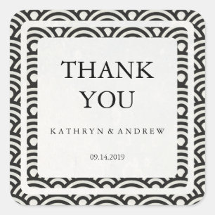 Japans Seigaiha Weddenschap Hartelijk dank/Aangepa Vierkante Sticker