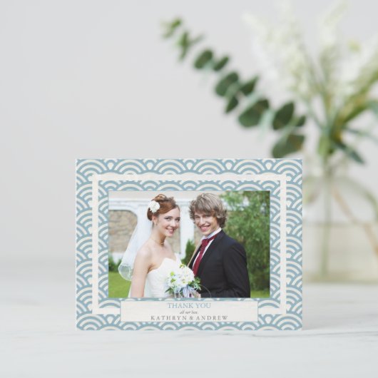 Japans Seigaiha Weddenschap Hartelijk dank voor aa Briefkaart (Staand voorkant)