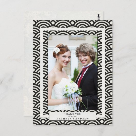 Japans Seigaiha Weddenschap Hartelijk dank voor aa Briefkaart (Voorkant / Achterkant)