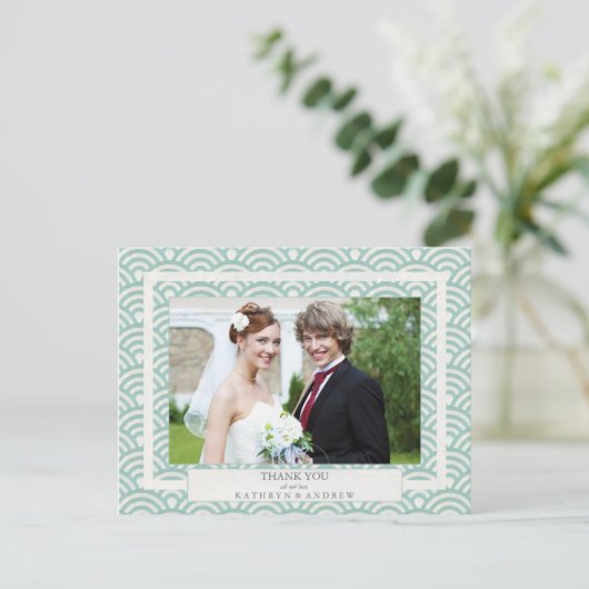 Japans Seigaiha Weddenschap Hartelijk dank voor aa Briefkaart (Staand voorkant)