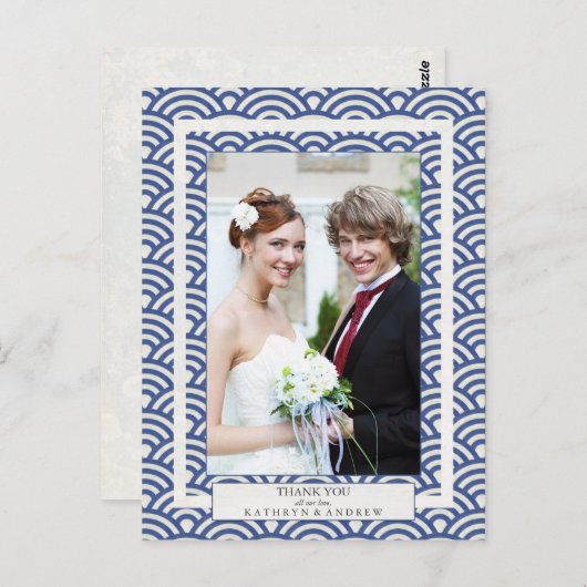 Japans Seigaiha Weddenschap Hartelijk dank voor aa Briefkaart (Voorkant / Achterkant)