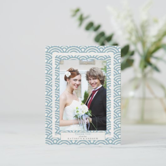 Japans Seigaiha Weddenschap Hartelijk dank voor aa Briefkaart (Staand voorkant)