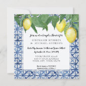 Japans Shibori Blue in witte lemon Couples Shower Kaart (Voorkant)