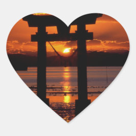 Japans Shrine Nagao Hart Sticker