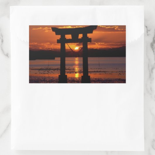 Japans Shrine Nagao Rechthoekige Sticker (Tas)