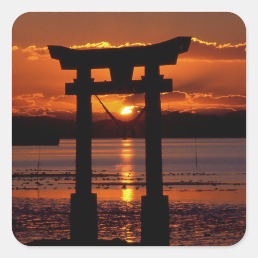 Japans Shrine Nagao Vierkante Sticker (Voorkant)