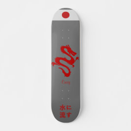 Japans skateboard "The water flows" schrijven