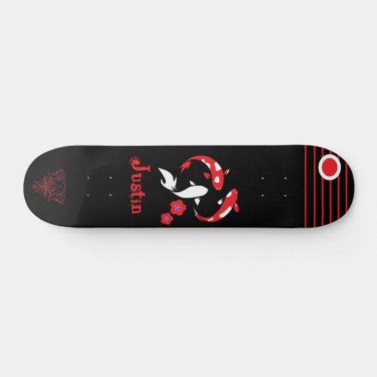Japans skateboard van Samurai met naam (Horizontaal)
