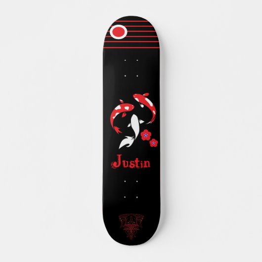 Japans skateboard van Samurai met naam (Voorkant)