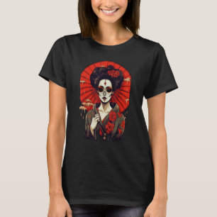 Japans skelet Geisha schedel Geisha Graphic T-shirt