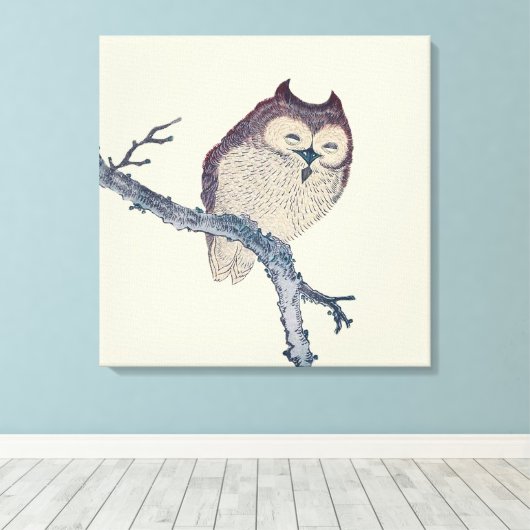 Japans slaapzooltje canvas afdruk (Insitu (Houten vloer))