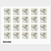 Japans slaapzooltje vierkante sticker (Vel)