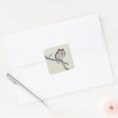 Japans slaapzooltje vierkante sticker (Envelop)