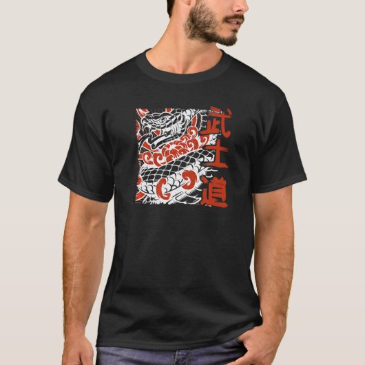 Japans Snake  Amerikaans Traditioneel Tattoo T-shirt (Voorkant)