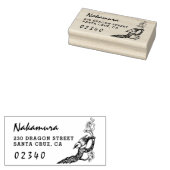 Japans Sparrow & Cherry Blossom Retouradres Rubberstempel (Gestempeld)