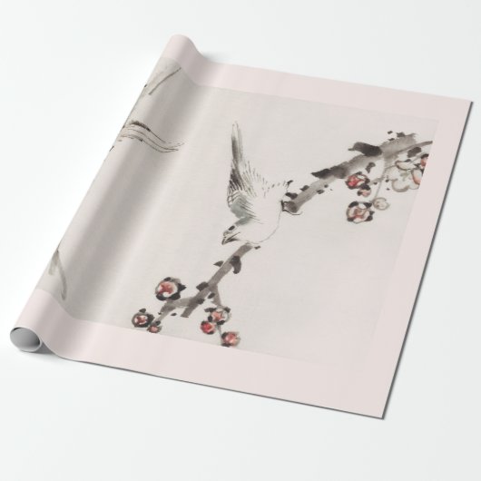 JAPANS SPARROW CHERRY BLOSSOM Wrapping Paper Cadeaupapier (Uitgerold)