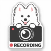 Japans Spitz Dashcam Waarschuwing vinyl sticker (Voorkant)