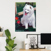 Japans spitz Dog-portret Poster (Thuiskantoor)