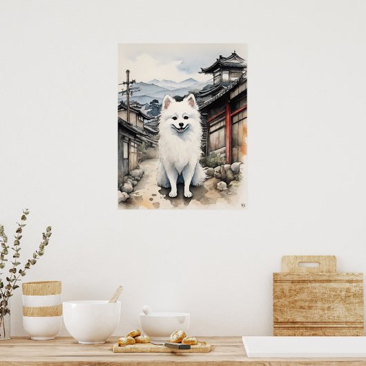 Japans Spitz - Hond Art Print (Keuken)