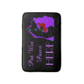 Japans Spitz Hondenpoten Zwart & Paarse Grappig Badmat (Voorkant Verticaal)